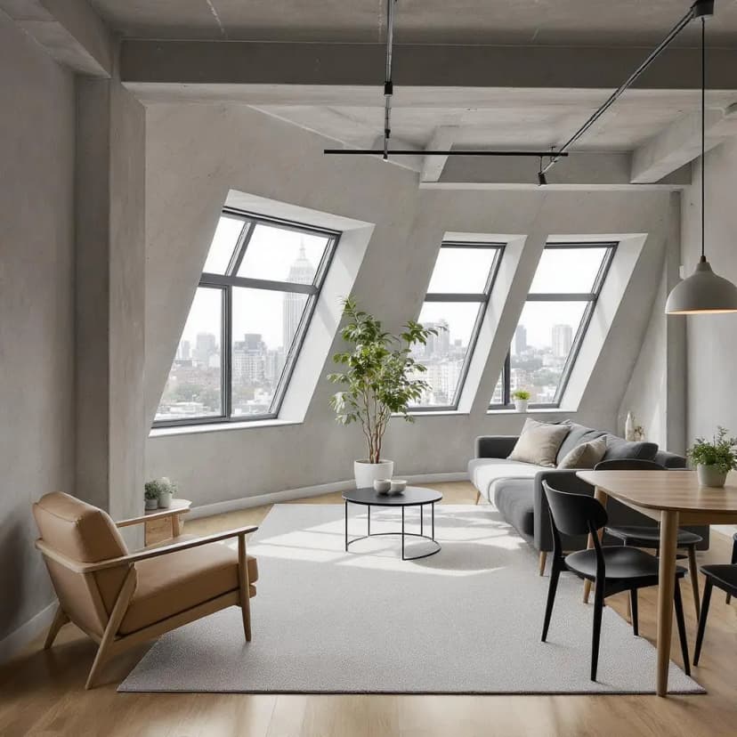 Slanted Attic Windows